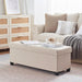 43 Inch Storage Ottoman, Large Storage Bench, Ottoman with Storage with Legs, Foot Rest Stool, Bedroom Bench - Beige