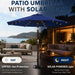11FT Solar Patio Umbrella with Lights, Outdoor Table Market Umbrella with 32 LED Lights, 8 Sturdy Ribs, Smooth Crank Lift for Pool, Deck and Garden, Uv-Resistant