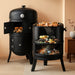 Charcoal Smoker BBQ Grill 3In1 Outdoor Vertical Smokers Portable Meat Cooker