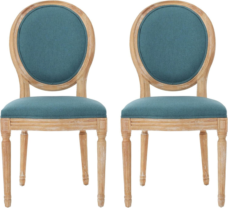Phinnaeus Fabric Dining Chairs, 2-Pcs Set, Dark Teal