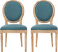 Phinnaeus Fabric Dining Chairs, 2-Pcs Set, Dark Teal