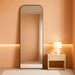 Full Length Mirror 65"X24" Arched Floor Standing Large Mirrors Full Body Mirror with Stand - with Aluminum Frame for Bedroom Living Room, Black
