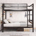 Twin Over Twin Metallic Bunk Bed VintageRusticBrown