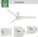 Cassius 52 Inch Contemporary Indoor Outdoor Ceiling Fan