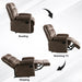 Classic Manual Recliner with Soft Fabric Reclining Chair Sofa for Living Room Bedoom, Brown