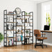 Triple Column 5 Tier Bookshelf, Bookcase with 14 Open Display Shelves, Adjustable Rustic Industrial Style Book Shelves, Modern Bookshelves for Bedroom, Living Room and Home Office, Vintage