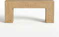 70.86" Long Fluted Console Table, Farmhouse Rectangular Entryway Table with Wooden Double Base, Narrow Wood Sofa Table behind Couch for Entrance, Hallway, Foyer, Living Room, Brown
