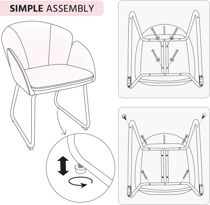 Modern PU Leather Armchair, Flower Shaped Makeup Chair Vanity Chair with Golden Metal Legs for Living Room/Makeup Room/Bedroom/Home Office/Kitchen, Simple Pink