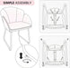 Modern PU Leather Armchair, Flower Shaped Makeup Chair Vanity Chair with Golden Metal Legs for Living Room/Makeup Room/Bedroom/Home Office/Kitchen, Simple Pink