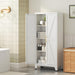 61-Inch Tall White Metal Storage Cabinet Barn-Doors