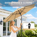 Outdoor Patio Umbrella,Table Umbrella with Push Button Tilt and Crank,Market Umbrella with 8 Sturdy Ribs,Yard Umbrella