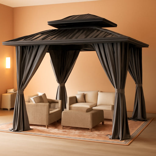 Hardtop Gazebo 16x12 Gray Durable Nettings Shelters