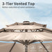 9FT 3 Tiers Patio Umbrella with Auto Tilt and Crank, Outdoor Table Market Umbrella with 8 Sturdy Ribs for Garden, Lawn, Deck, Backyard and Pool