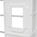 White Twin Size Loft Bed With EntertainmentCenterDisplay