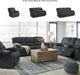 Draycoll Contemporary Manual Pull Tab Reclining Sofa, Dark Gray