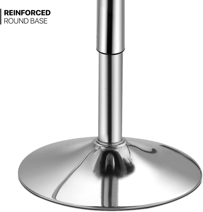 Bistro Pub Table round Bar 27.5"- 36" Height-Adjustable Cocktail Table with 23.5 Inch Table Top for Dining Room Home Kitchen Patio Bistro (White)