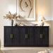70" Modern Buffet Cabinet with 6 Doors Storage (Black)