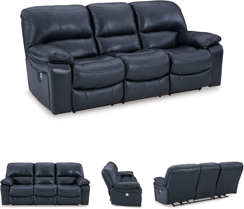 Leesworth Modern Power Reclining Sofa with USB Charging Ports, Blue