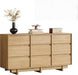 Oak Dresser for Bedroom, 59In Modern 9 Drawer Chest of Drawers