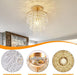 Modern Mini Crystal Chandelier, 3-Tier Raindrops Design Small Chandelier Light Fixture, Flush Mount Ceiling Light Fixture for Bedroom, Hallway, Living Room - E26 Base, Chandelier for Bedroom (Gold)