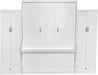 Queen Size Murphy Bed with Desk & One Slide Storage Shelf & 68-Inch Wall Bedframe Folding into Cabinet Design,For Small Space,Bedroom,Guest Room, White