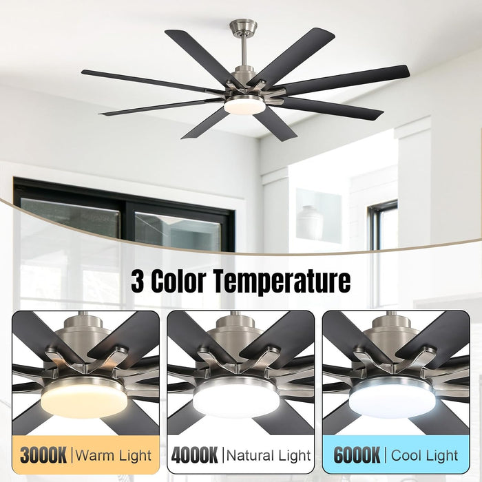 Smart Reversible Ceiling Fan With Integrated Lighting