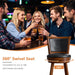 Swivel Bar Stools Set of 2, 24" Counter Height Swivel Barstools with Back & Faux Leather Upholstered Seat, Island Chairs with Solid Wood Legs & Footrest for Kitchen, Dining Room, Pub, Brown