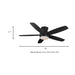 Ashby Park 52 In. White Color Changing Integrated LED Matte Black Indoor Ceiling Fan with Light Kit and Remote Control