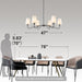 47 Inch MatteBlack Chandelier 6 Light LivingRoomDecor