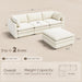 NinetySevenInch L Shaped Modular Sectional Sofa Beige