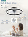 Ceiling Fans with Lights and Remote, 20'' Low Profile Ceiling Fan with Light, 3000-6000K Dimmable Fandelier Ceiling Fans, Modern Flush Mount Fan Light for Bedroom with 6 Wind Speeds- Black