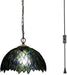 Stained Glass Style Plug in Hanging Lamp Multicolor Leaf 180 Inch