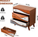 3-Drawer Dresser with Sculpted Wave Fronts, Tri-Color Drawer Design, Modern Chest of Drawers Storage Cabinet for Bedroom, Living Room, Hallway, or Office