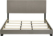 Home Furnishings - Dorian - Fabric Upholstered Wood Panel Bed with Padded Headboard, Wood Legs and Transitional Style - Bedroom - California King Size - Taupe - 300851KW