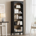 Arched Veneered FiveTier Bookcase 71Inch Tall Ebony