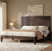 Queen Size Solid Wood Bed Frame with 48" Headboard Design, Walnut