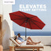– the Lean 9 Ft Patio Umbrella with 10-Year-No-Fade Acrylast Acrylic Fabric, Auto-Tilt and 8 Reinforced Ribs for Deck, Pool, Garden, Hotel & Cafes – Regatta Red Canopy, Black Pole