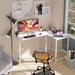 32 Inch Computer Desk Small Spaces Desk with Storage Bag for Bedroom Writing and Home Office Work Small Study Desk Table White