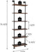 Industrial Pipe Bookshelves Rustic Wall Ladder Bookshelf Display Storage Stand Shelf Bookcase for Living Room, Kitchen, Office (6 Tier)