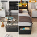 Full Size Bed Frame with Upholstered Headboard, Bed Frame Full with Storage Drawers, Charging Station & LED Lights, Metal Platform No Box Spring Needed, Noise Free, Black (1200 Lbs Capacity)