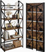5 Tier Folding Bookshelf, No Assembly Foldable Storage Shelves, Brown