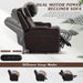 Power Reclining Sofa with Adjustable Headrest, Home Theater Seating with LED Light/Armrest Storage/Outlet/Side Pocket/Type-C USB, Power Loveseat Recliner Sofa for Home Theater