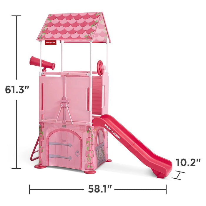 Play & Fold Away Princess Castle Slide Toddler Playhouse, Pink