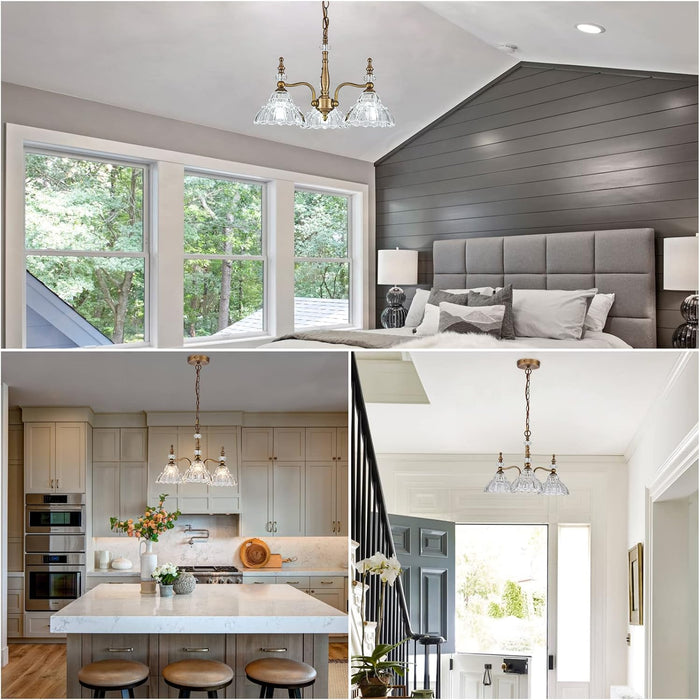 Chandelier Light 3 Lights Chandeliers Lamp Modern Pendant Lighting Fixtures for Dining Room Entryway Living Room Bedrooms Foyer Entrance Kitchen