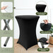 2 Sets 32In High Top round Folding Cocktail Table Indoor Outdoor Parties Bbqs Weddings Events White Bar Height Tables with 32"X43" Spandex Stretch Black Table Covers