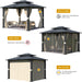 10'X12' Gazebo with Galvanized Steel Roof, Hardtop Double Roof with Anti-Rust Coating, Outdoor Gazebos with Curtains and Netting, Sunshade for Gardens, Lawns, Deck
