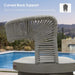 Outdoor Swivel Counter Stools Set of 2 with Back Light Grey