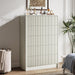 31.5" Wide Modern Curved 5 Drawer Dresser，Beige