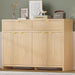 Fluted Sideboard Buffet Cabinet with Storage and Large Drawers, 55" W Credenza Storage Cabinet for Living Room or Entryway, 40'' H Farmhouse Buffet Table with Adjustable Shelves, Console Cabinet