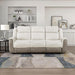 Mnul Reclining Sof for Living Room, Chenille Upholstery Double Recliner Couch Sof, Home Theter Seting, Wll Hugger, Pdded Hedrest, Required ssembly, Two-Tone Beige